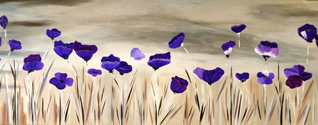 Purple poppies field