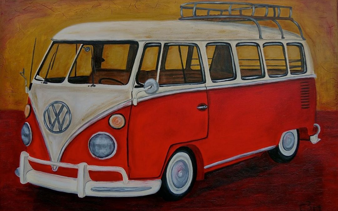 Rood Volkswagen busje